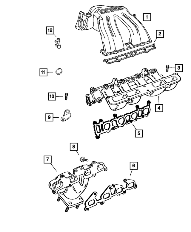 4781485AA - Engine 2.4L Four Cylinder: Intake Manifold Gasket for Mopar Image