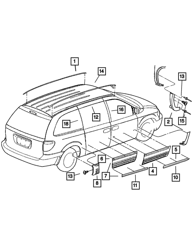 RQ67TZZAD - Exterior Ornamentation: Front Fender Spat, Left for Mopar Image