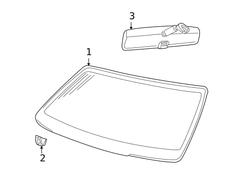 Glass - Windshield for 2005 Mercury Grand Marquis #0