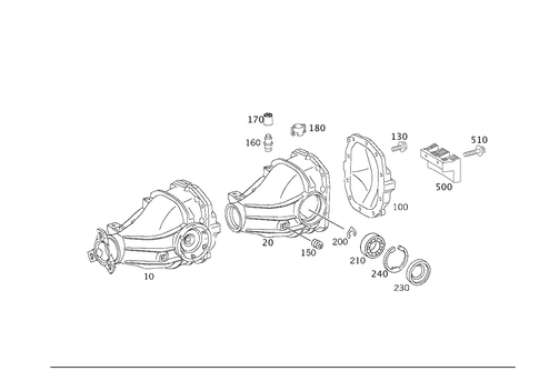 Rear Axle Housing with Differential for 1998 Mercedes-Benz CLK320 #0