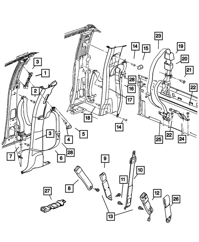 5GW361L8AE - Interior Trim: Front Inner Seat Belt for Mopar Image