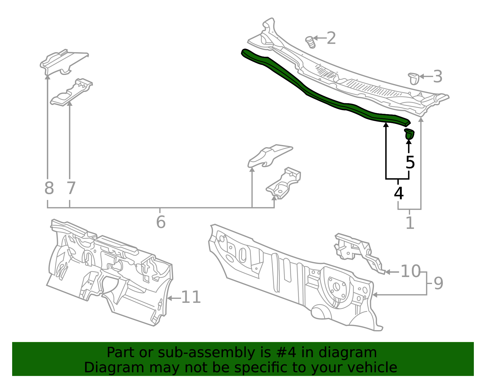 74143-S04-000 - 1996-2000 Honda Civic - Rubber Rear Hood Seal | Honda ...