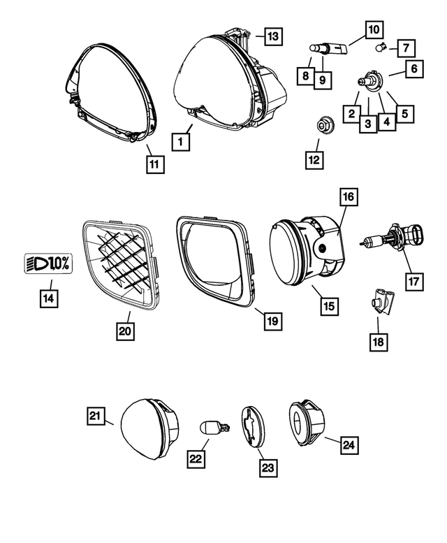 « 5116047AE – Electrical : Projecteur Module, Côté Gauche pour Mopar Image »