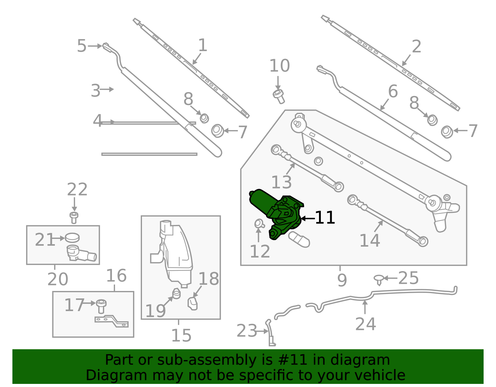 2004-2024 Nissan Wiper Motor 28810-ZH30A | TascaParts.com