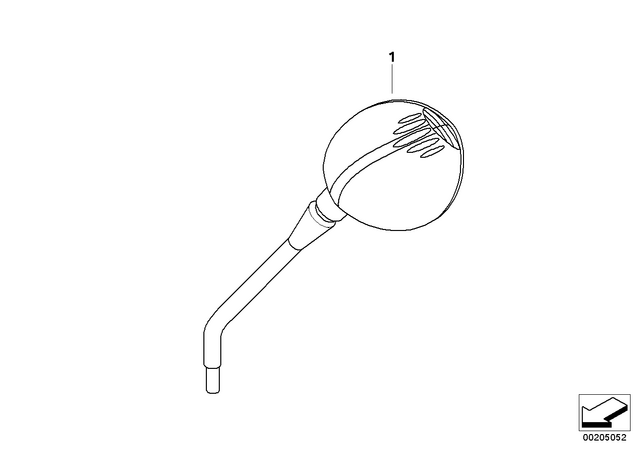 71609443674 - Ergonomics &amp; Comfort: Mirror - Chrome for BMW-Motorrad Image