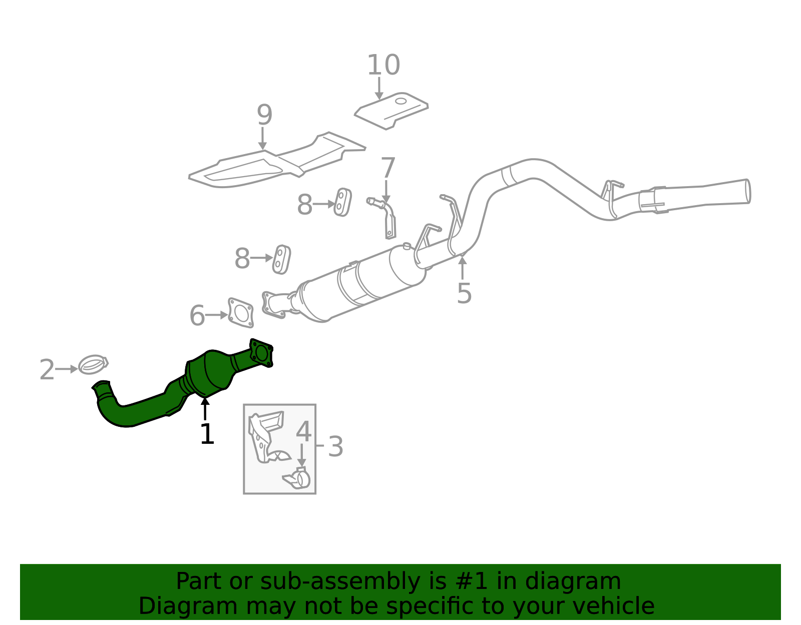2015-2016 GM Oxidation Catalytic Converter with Pipes, Vaporizer ...