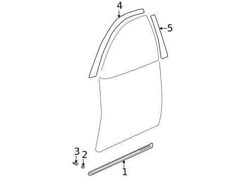 Exterior Trim - Front Door for 2006 Hyundai Elantra #0