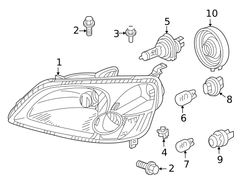 Headlamp Components for 2005 Honda Civic #0