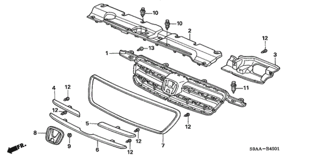 Front Grille (2) for 2006 Honda CR-V #0