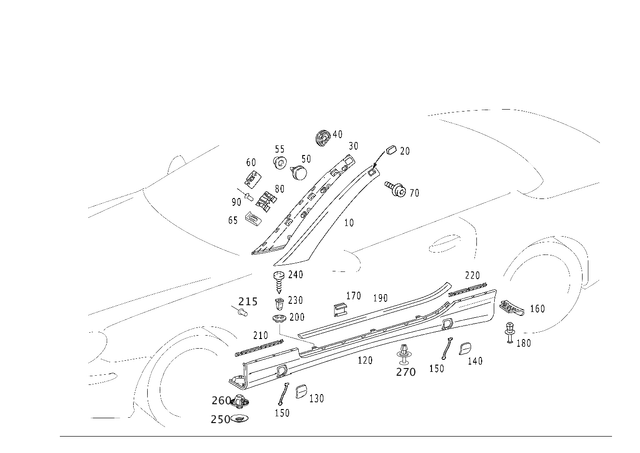 2306980589 - Covering and Lining: Trim Molding for Mercedes-Benz: SL500, SL55 AMG, SL550, SL600, SL65 AMG Image image