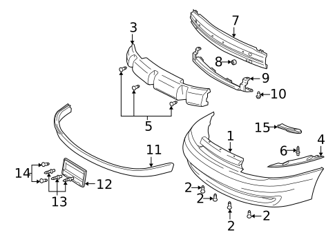 Bumper & Components - Front for 2000 Saturn LS2 #0