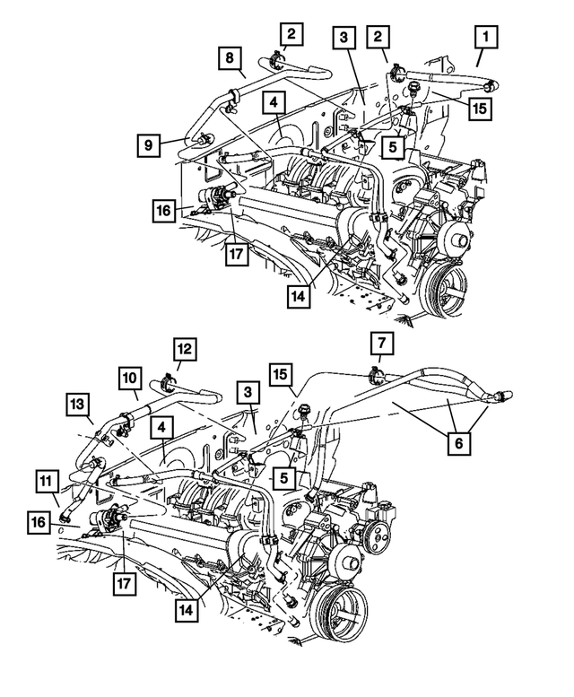 « 55056044AC – Air Conditioning &amp; Heater : Retour De Chauffage Durite pour Mopar Image »