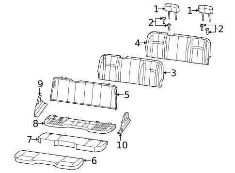 Rear Seat Components for 2016 Ram 2500 #1