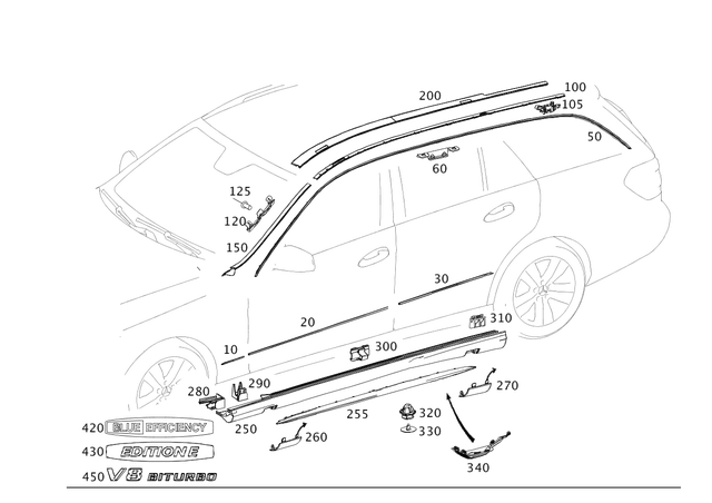 2126902200 - Trim and Lining: Trim Bar for Mercedes-Benz: E350, E63 AMG, E63 AMG S Image image