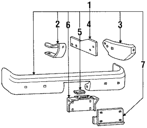 Rear Bumper for 1991 GMC Syclone #2