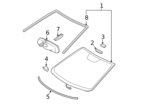 Glass - Windshield for 2007 Toyota Camry #1