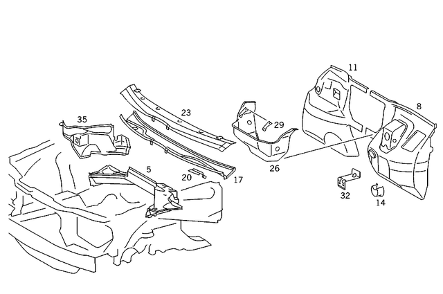 1246202908 - Front Panel: Firewall for Mercedes-Benz Image image
