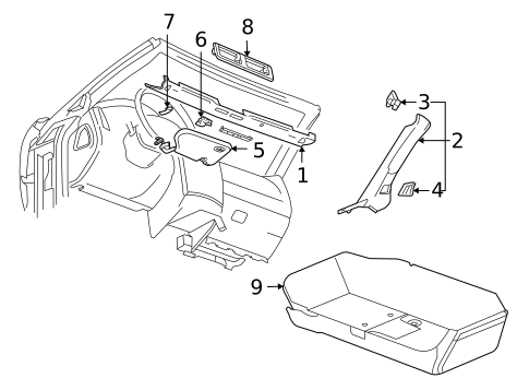 Interior Trim - Roof for 2004 Cadillac XLR #0