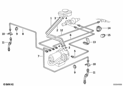 Brake Pipe, Front for 1995 BMW M3 #0