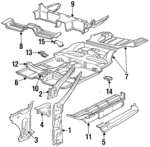 4548486 - Body: Cross-member for Chrysler: LeBaron, TC Maserati | Dodge: Shadow, Spirit Image