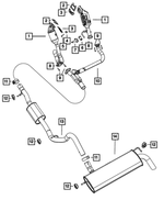 68085119AC - Exhaust: Exhaust Pipe And Converter, Right for Jeep: Wrangler Image