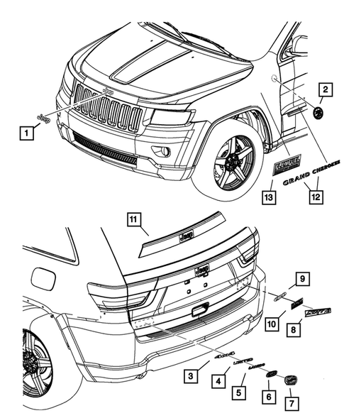 Nameplates for 2012 Jeep Grand Cherokee #0