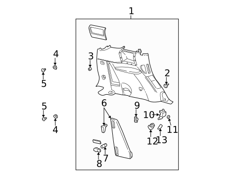 Interior Trim - Quarter Panels for 2004 Buick Rendezvous #2