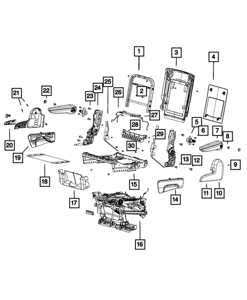 Rear Seats - Second Row - Adjusters, Recliners, Shields and Risers for 2015 Chrysler Town & Country #0