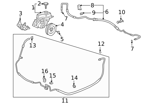 Pump & Hoses for 2004 Cadillac DeVille #0