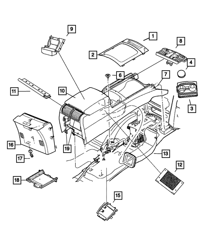 1FB241D5AA - : Floor Console Cupholder for Mopar Image
