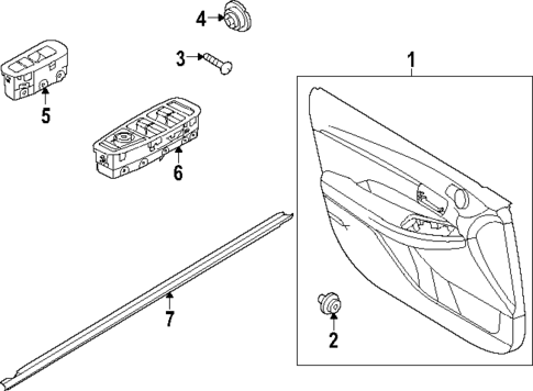 Interior Trim - Front Door for 2025 Hyundai Sonata #0