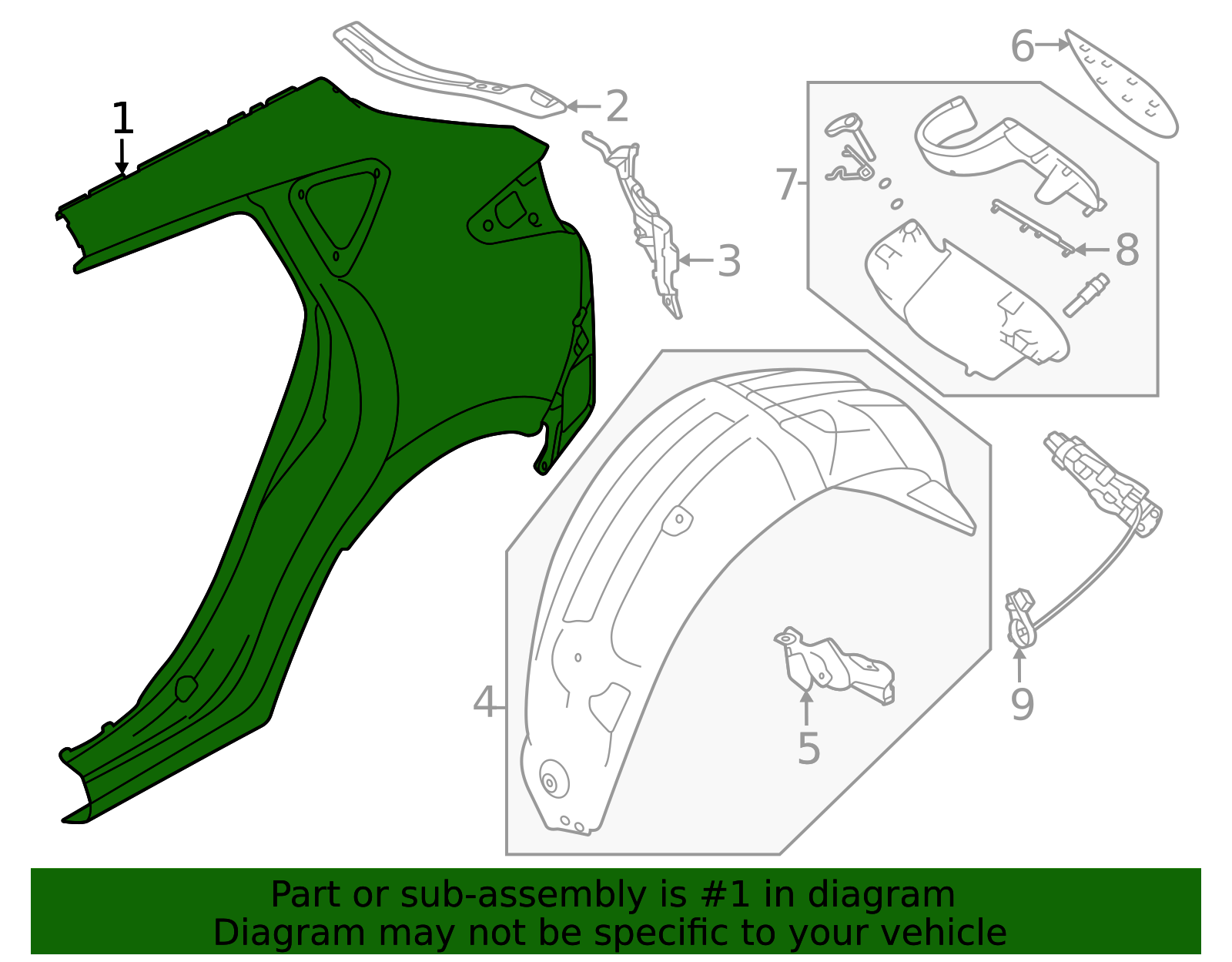 2024-2025 Subaru Crosstrek Quarter Panel 51439FN05A9P | Subaru