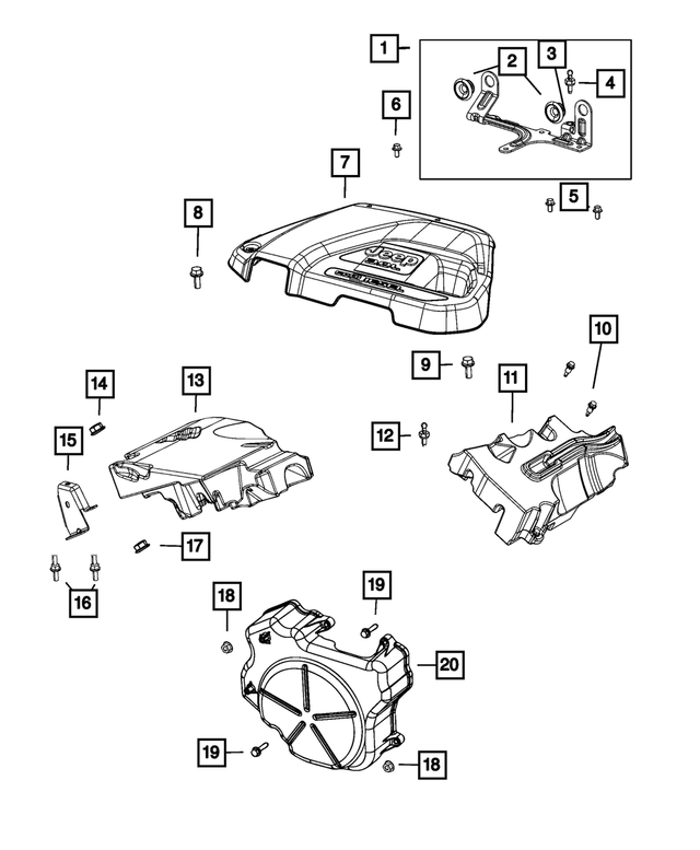68490216AA - Engine: Engine Cover Bracket for Mopar Image