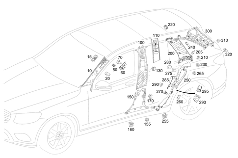 Trim for a, B, C and D-Pillar for 2021 Mercedes-Benz GLC63 AMG #0