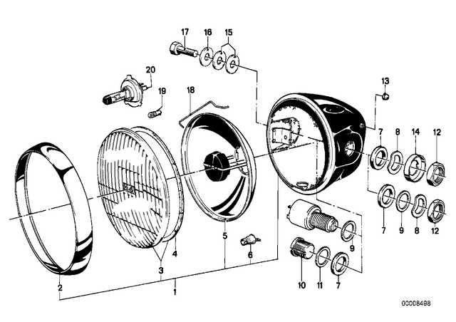 63121243483 - : Headlamp Black - H4 for BMW-Motorrad Image