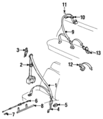893857755C01C - Electrical: Front Belt Assembly for Audi: 80, 80 Quattro, 90, 90 Quattro Image