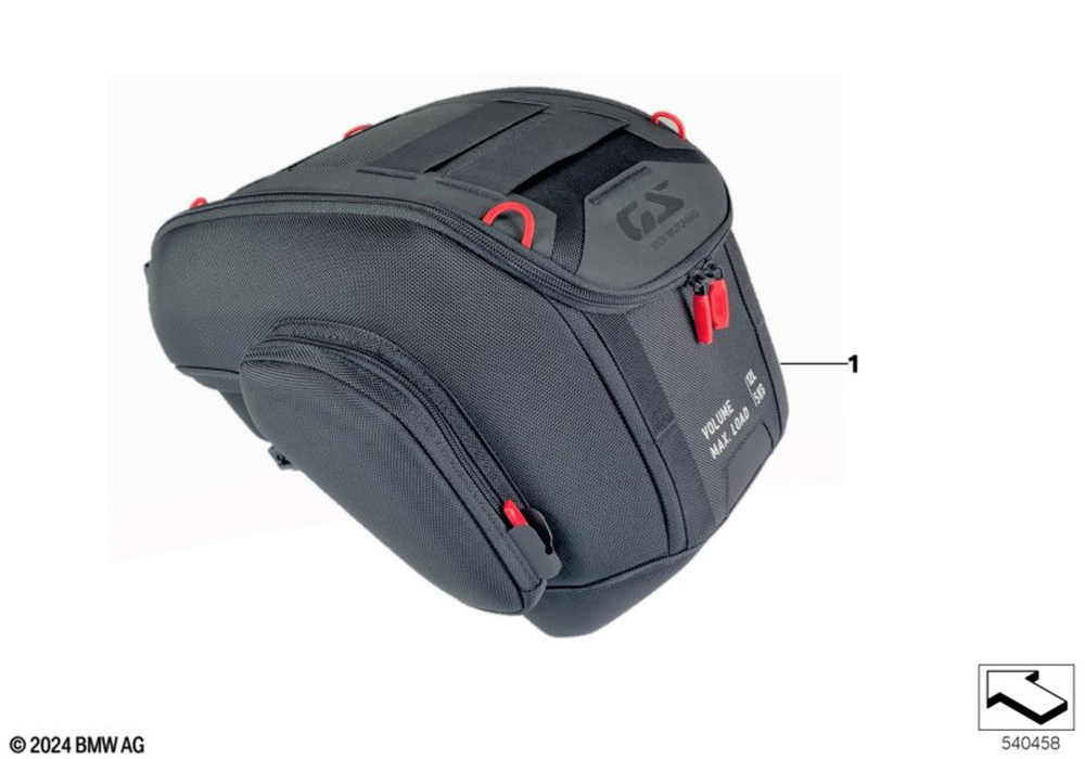77455A831E0 - Tank-Top Bag 2023-2025 BMW-Motorrad R 1300 GS