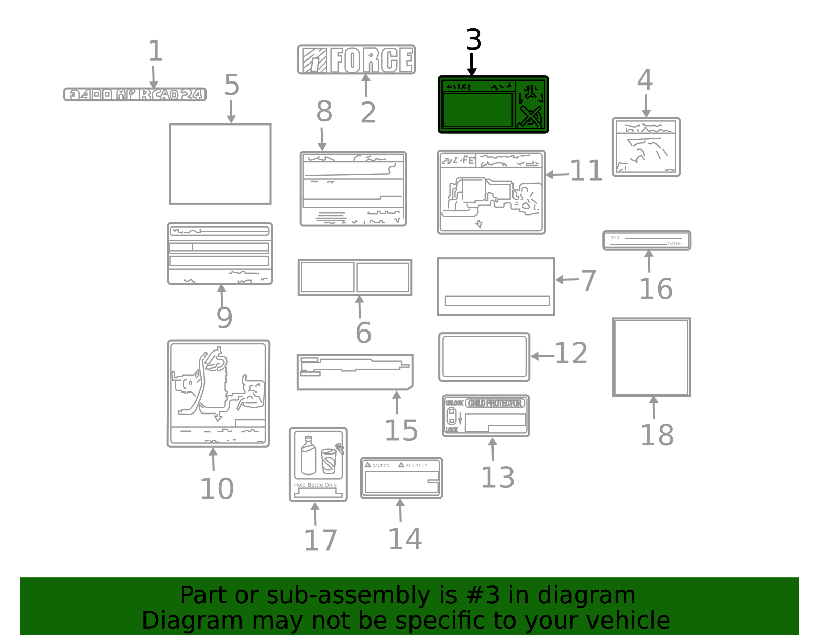 1996-2004 Toyota Eng Info Label 11289-62020 | OEM Parts Online
