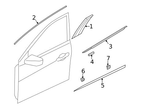 Exterior Trim - Front Door for 2012 Hyundai Azera #0