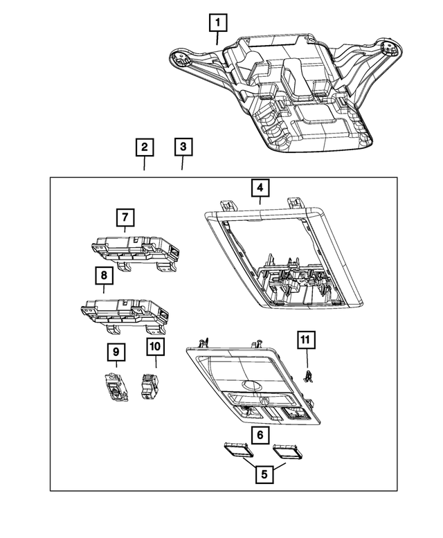 1VF20BD1AA - Interior Trim: Overhead Console for Mopar Image