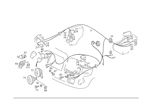 Headlamp Cable Harness and Horn for 1993 Mercedes-Benz 300E #2
