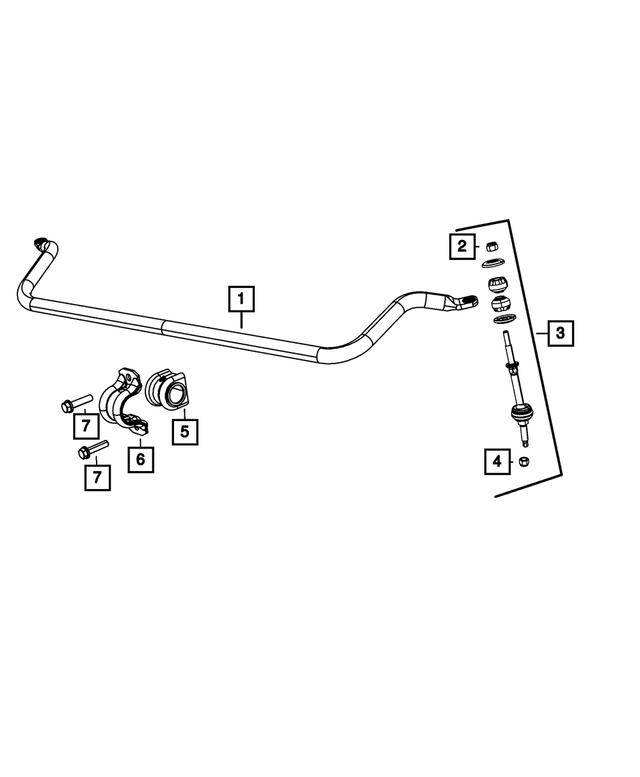 68137195AA - Front Suspension: Front Stabilizer Bar for Mopar Image image