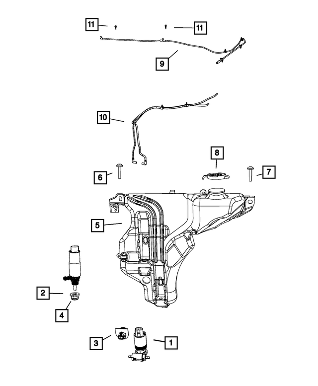 68026583AB - Electrical: Washer And Coolant Reservoir for Mopar Image