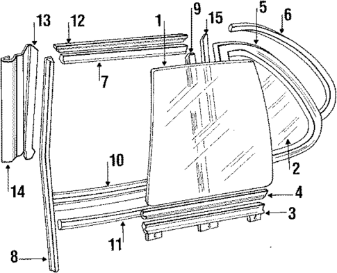 Glass - Rear Door for 1991 Saab 900 #0