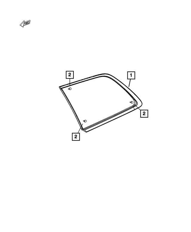 68266983AB - Glass: Quarter Window Glass, Left for Mopar Image