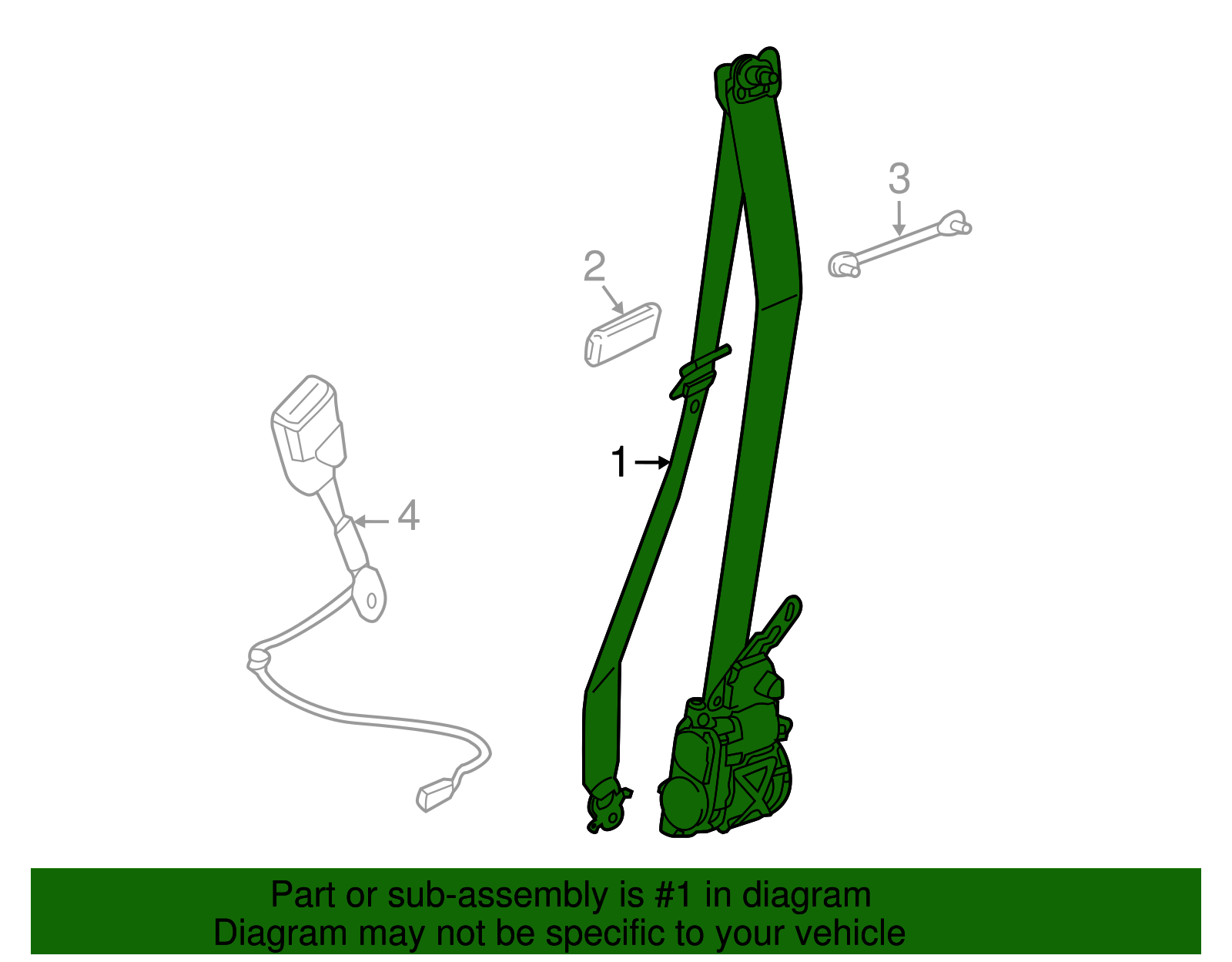 Seat Belt Assembly - BMW (72117402435)
