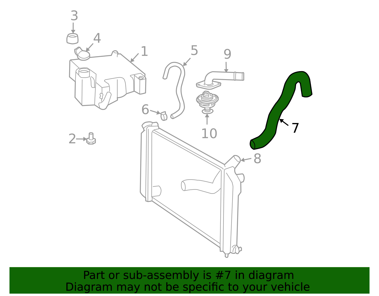 15751101 - Radiator Inlet Hose - 1996-2003 GM | World Parts Direct