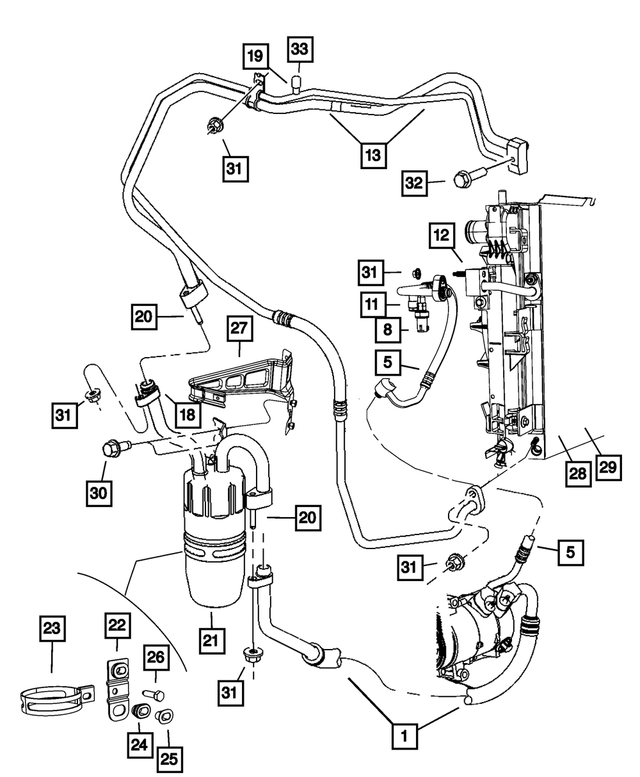 68049091AA - Air Conditioners and Heaters: A/c Line Valve Core for Mopar Image image