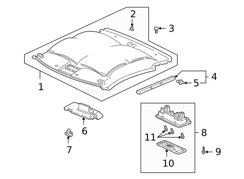 Interior Trim - Roof for 2000 Honda Insight #0