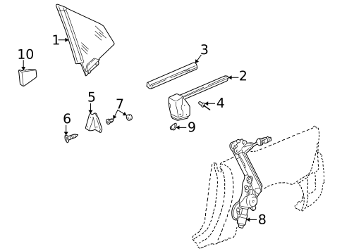 Glass & Hardware for 2003 Mercedes-Benz SLK 32 AMG&reg; #0
